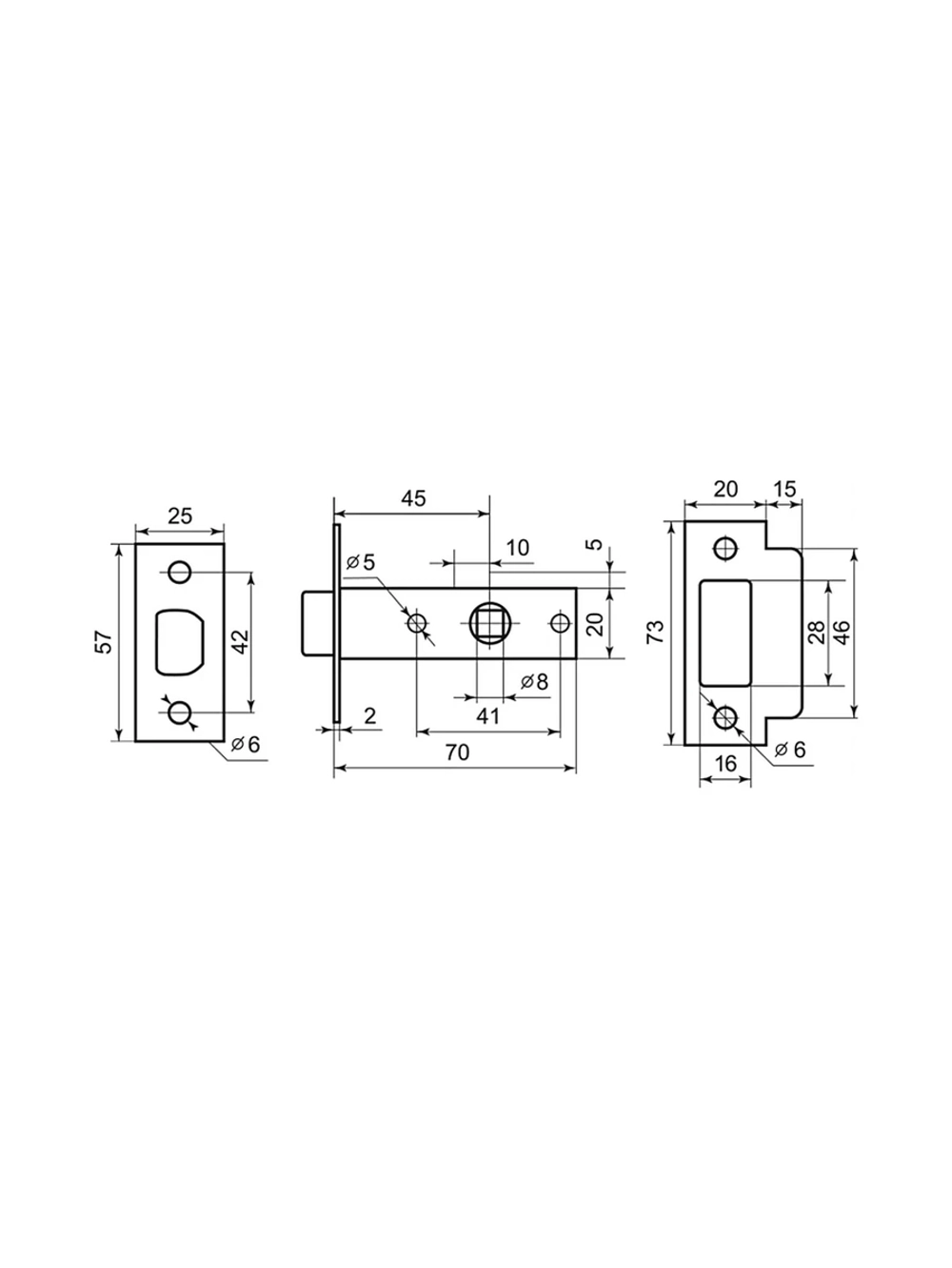 Межкомнатная защелка Фабрика замков 100 GF СТ-00001563