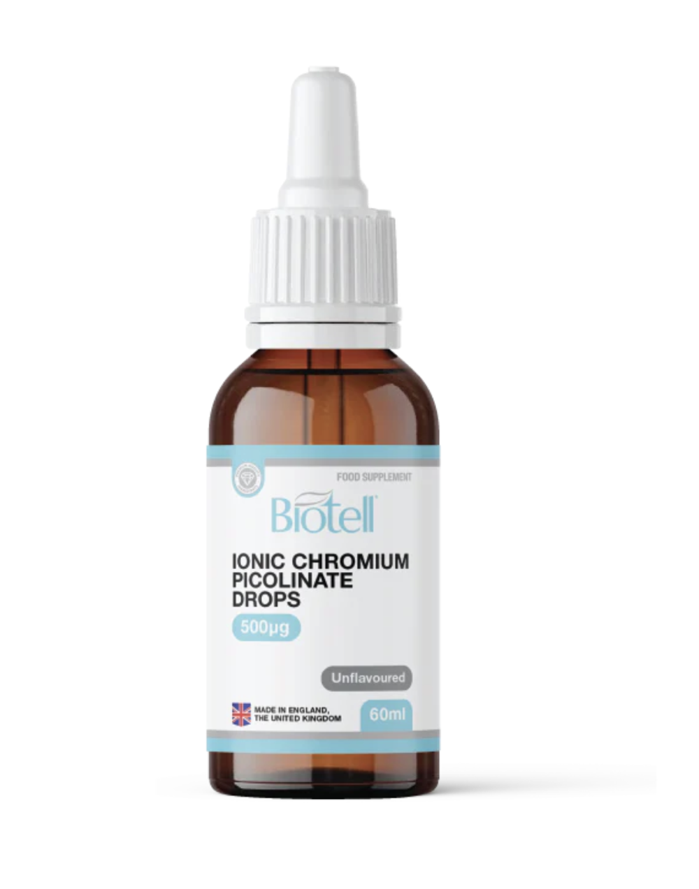BioTell - Liquid Ionic Chromium Picolanate Drops 500 mcg per serving, 60 ml