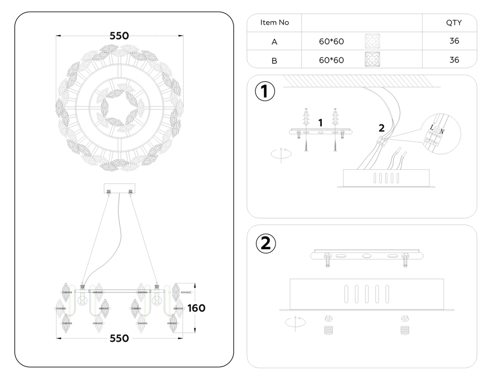Ambrella Подвесная люстра с хрусталем Traditional TR5186