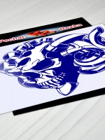 Наклейка - Череп с турбиной