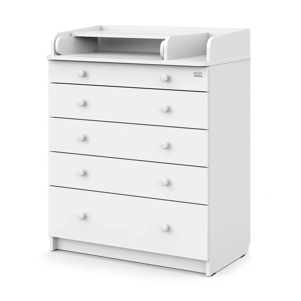 Комод Атон LEO ЛДСП 800/5 с органайзером белый-белый