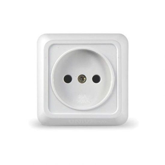 Розетка UNIVersal Олимп 1 м. о/п б/з бел.16А 250В