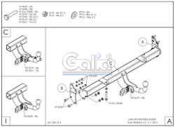 Фаркоп оцинкованный Galia R049A для Land Rover Freelander 1998-2007(паспорт и сертификат в комплекте)(без электрики)