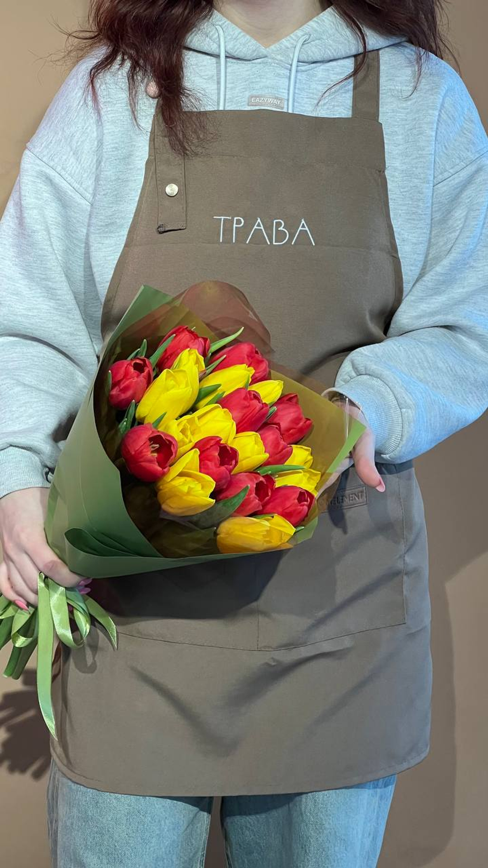 Букет на 8 марта из 21 тюльпана