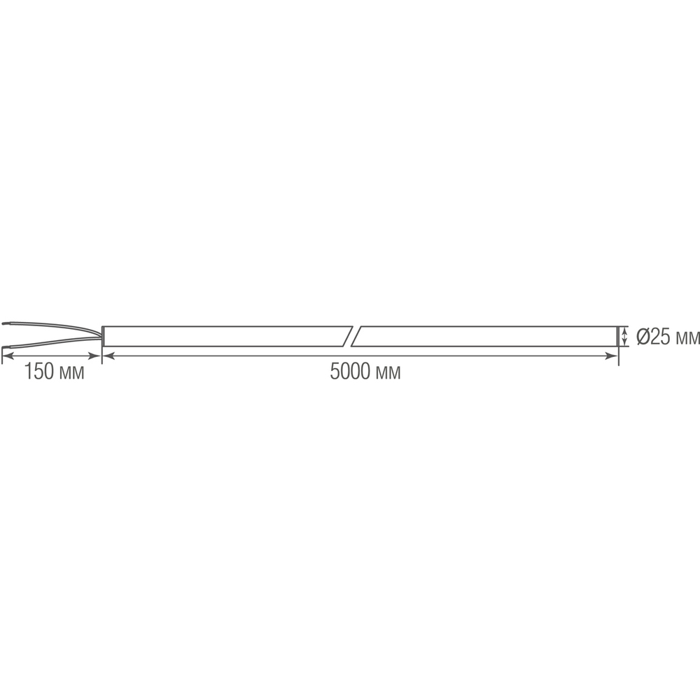 Светильник для LIGHT WAVE,  TUBA,  80Вт,  D25xL5000 мм,  3966Лм,  DC 48В,  Ra90,  360°,  3000К,  IP20,  матовый белый