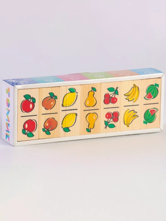Деревянное домино Фрукты-ягоды Томик 28 фишек