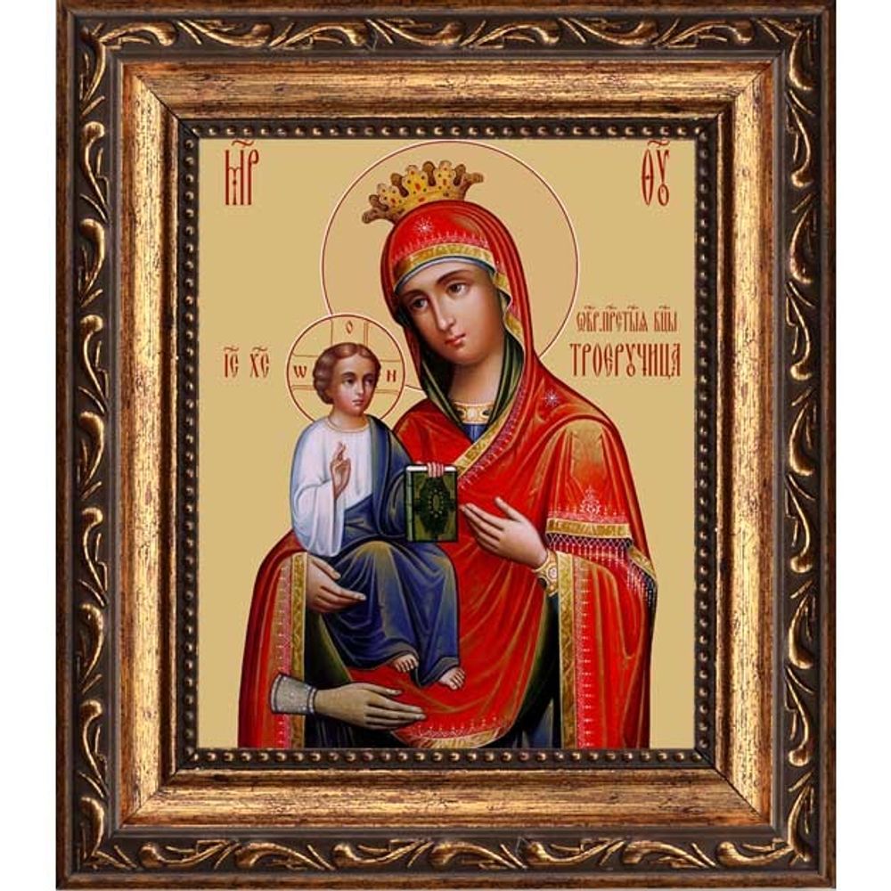 Троеручица. Икона Божьей Матери на холсте