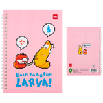 Записная книжка DELI "Larva Patterns" на спирали, А5, 60 листов в линейку