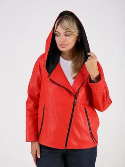 Кожаная куртка демисезонная с капюшоном