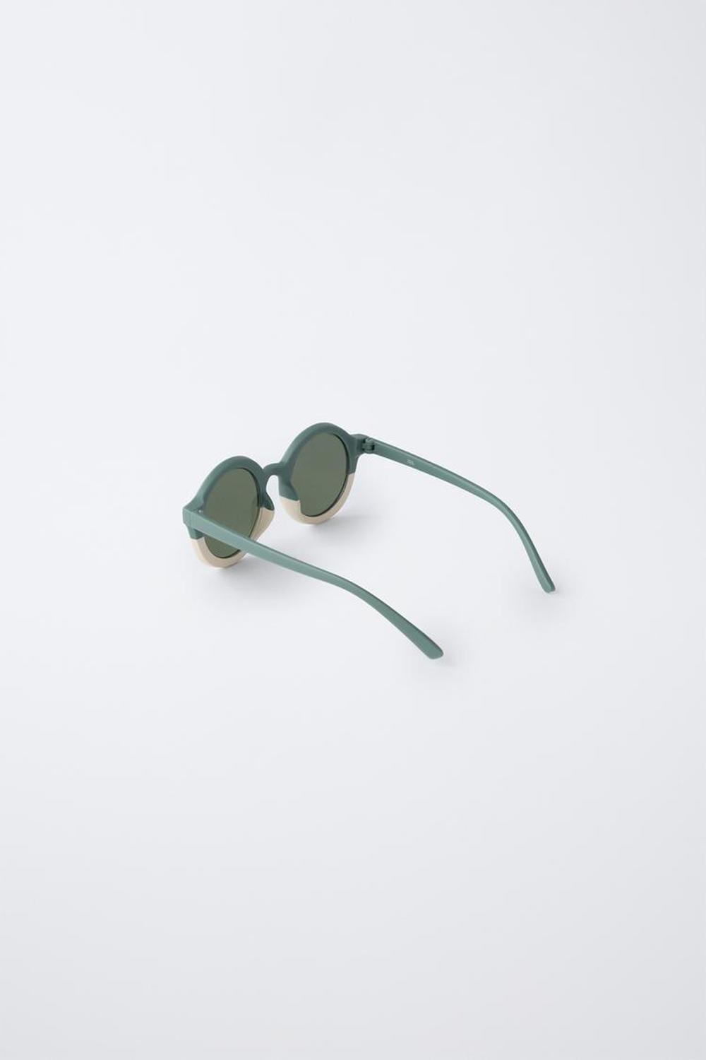 ZARA СОЛНЦЕЗАЩИТНЫЕ ОЧКИ В КРУГЛОЙ ОПРАВЕ, ЗЕЛЕНЫЙ/ЭКРЮ