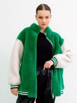 Куртка бомбер из шерсти, зеленая, SilverFox