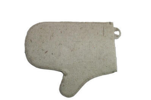 Рукавица для сауны белая п/шерсть(25) " Бацькина Баня " 12001