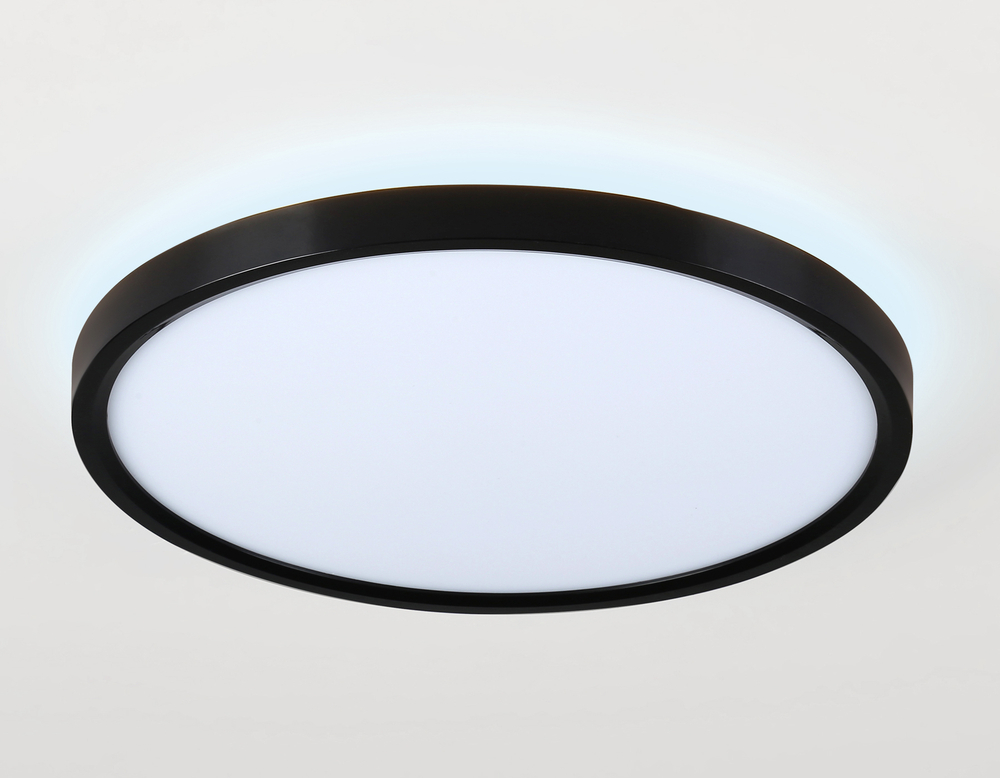 Потолочный светодиодный светильник FZ3055 BK черный IP44 33W+10W 6400+6400К D375*40 (Без ПДУ)