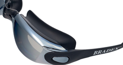 Очки для плавания, серия "Комфорт+", черные, цвет линзы - зеркальный