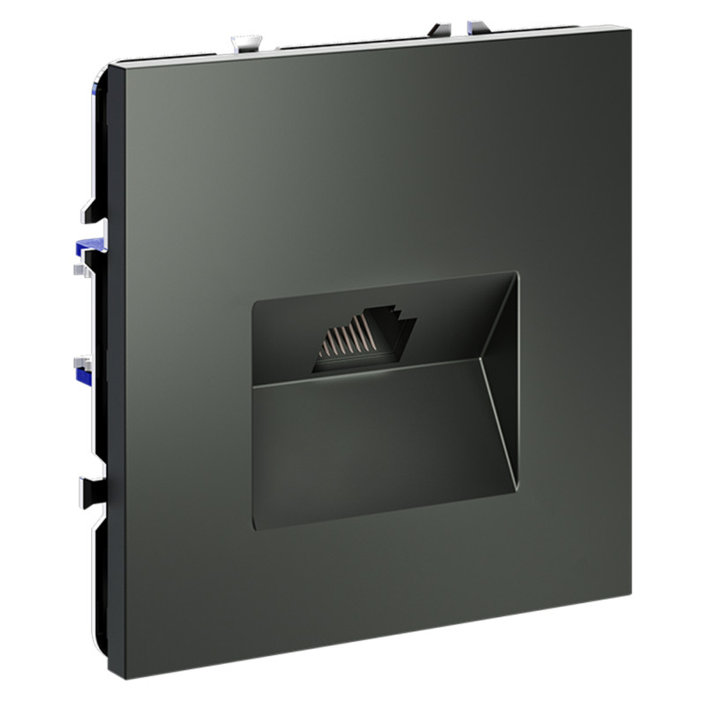 Розетка компьютерная встраиваемая VOLTUM S70 RJ45 кат.6, (титан)