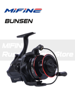 Катушка рыболовная MIFINE BUNSEN 7000B; 6+1подшипник, (с двойным фрикционом; запас.пласт.шпуля), для спиннинга, для карповой ловли, для фидерной ловли
