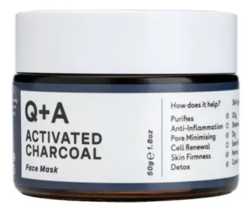 Маска для лица Q+A, ACTIVATED CHARCOAL, 50гр