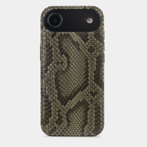 Чехол-накладка для iPhone 17 Air из кожи питона, зеленого цвета