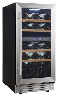 Винный шкаф Cellar Private CP027-2T серебристая дверь