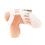 Белая клетка целомудрия Silicone Chastity Cage (Цвет: белый)