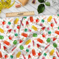 Ткань кулирная гладь фруктовое мороженое