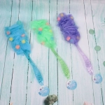 Мочалка массажная «Ultramarine - Наслаждение», на пластиковой ручке, Размер мочалки 20*10см и длина ручки 26см. (лейбл)