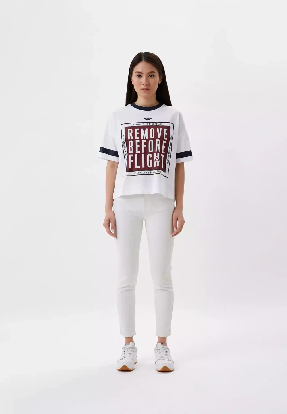 Футболка жен . AERONAUTICA 1978 красный рисунок