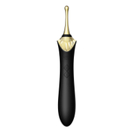Черный клиторальный вибростимулятор 21,9см с насадками Zalo Bess Clitoral Massager Obsidian Black