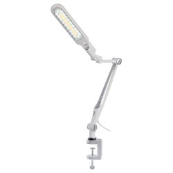 Настольный светильник ЭРА NLED-496-12W-S светодиодный на струбцине серебро