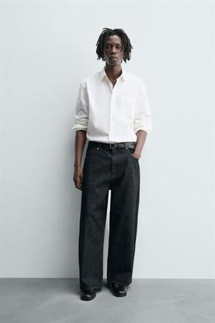 ZARA ДЖИНСЫ WIDE FIT, СИНИЙ