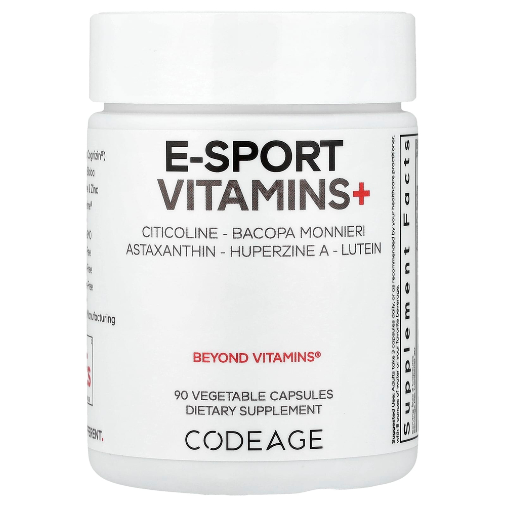 Codeage, E-Sport Vitamins +, 90 растительных капсул