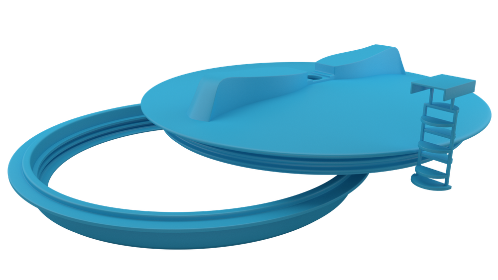 Крышка 350 мм синяя Полимер-Групп(синий) - арт.559324