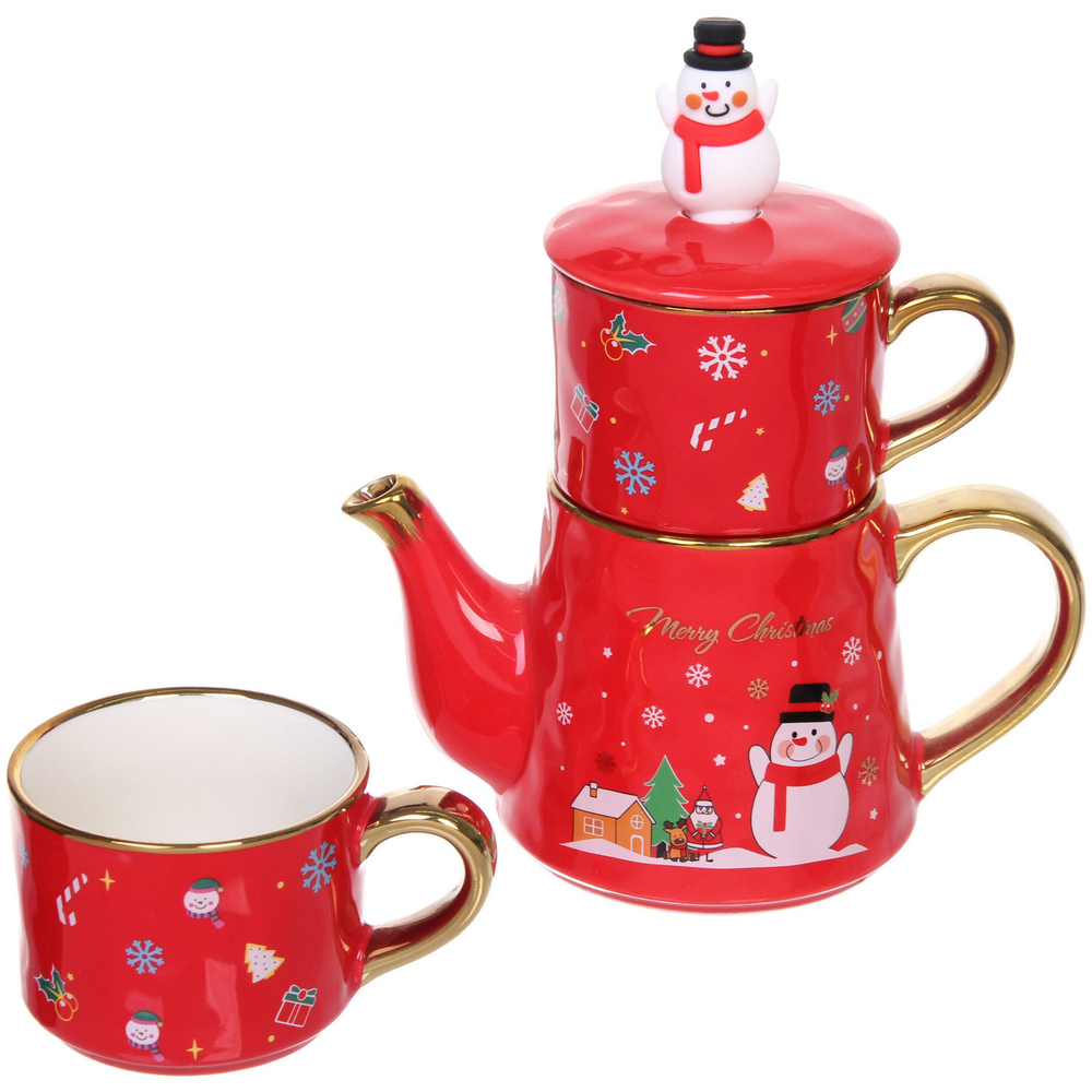 Набор чайный «Зимняя сказка» (Чайник 520мл+2кружки 200мл)