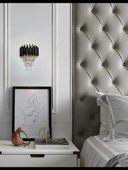 Бра настенное Lanbos Metal, 2 лампы Е14, 80 Вт, до 5 кв м, черное с золотом