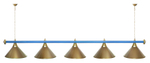 Лампа STARTBILLIARDS 5 пл. (плафоны зеленые,штанга золотая,фурнитура золото)