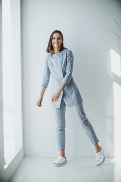 Блуза женская м272 toray твил серый529