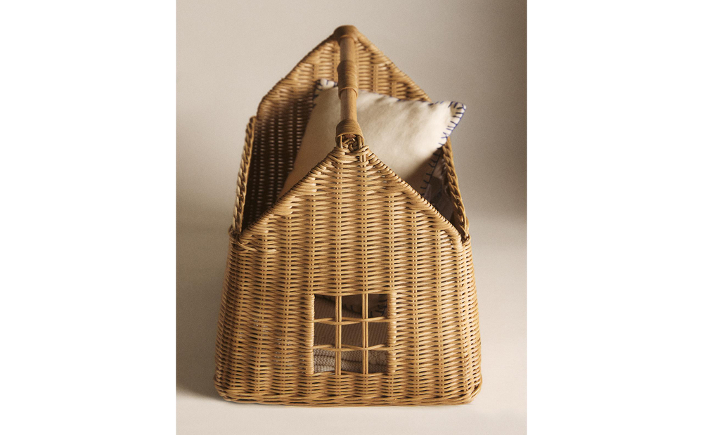 Zara Home Корзина из ротанга, цвет бежевый, 41 см