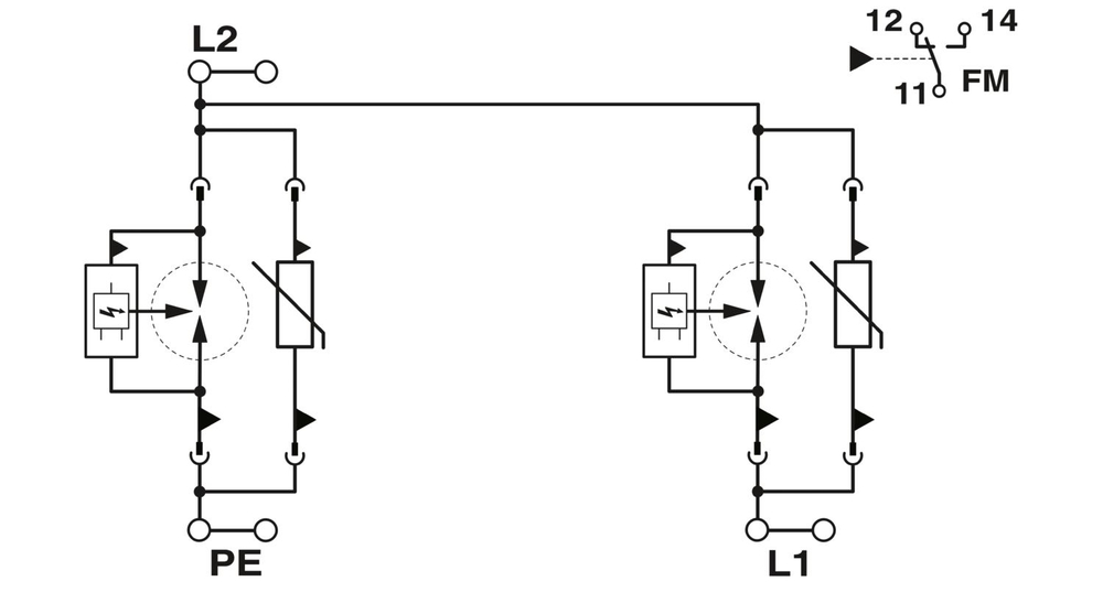 1044388 - FLT-SEC-T1+T2-2IT-350/25-FM - Комбинированный разрядник типа 1+2 special