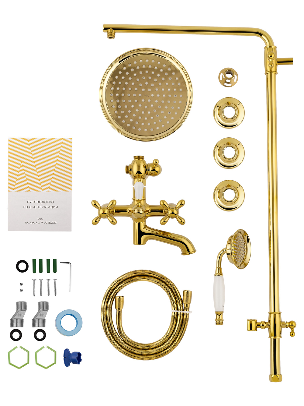 Душевая система WONZON & WOGHAND RETRO, Глянцевое золото (WW-88739020-PG)