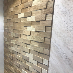 Деревянная 3Д мозаика Ясень кирпич