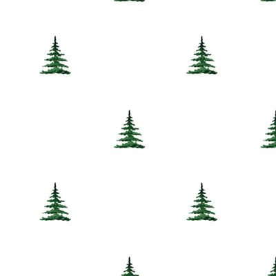Минималистические зеленые елки на белом