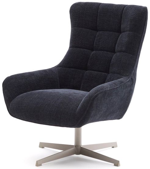 Teryl Кресло из шенилла синего цвета с серым металлом Испания 