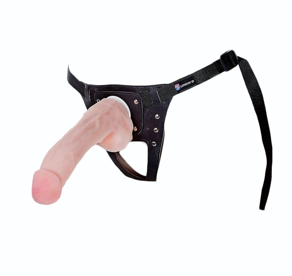 Податливый фаллос на трусиках Harness - 20,5 см. (Цвет: телесный)