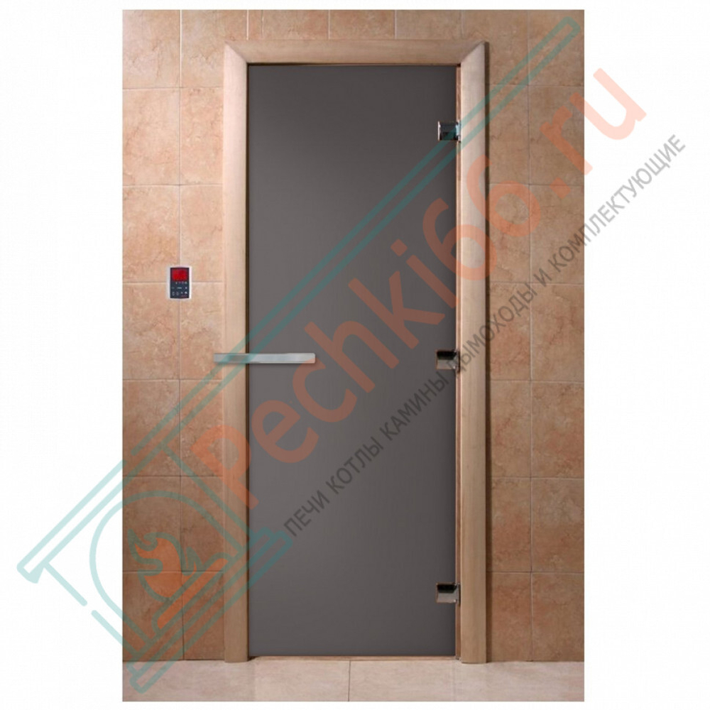 Стеклянная дверь для бани графит матовый 1900х700 (DoorWood) в Кирове