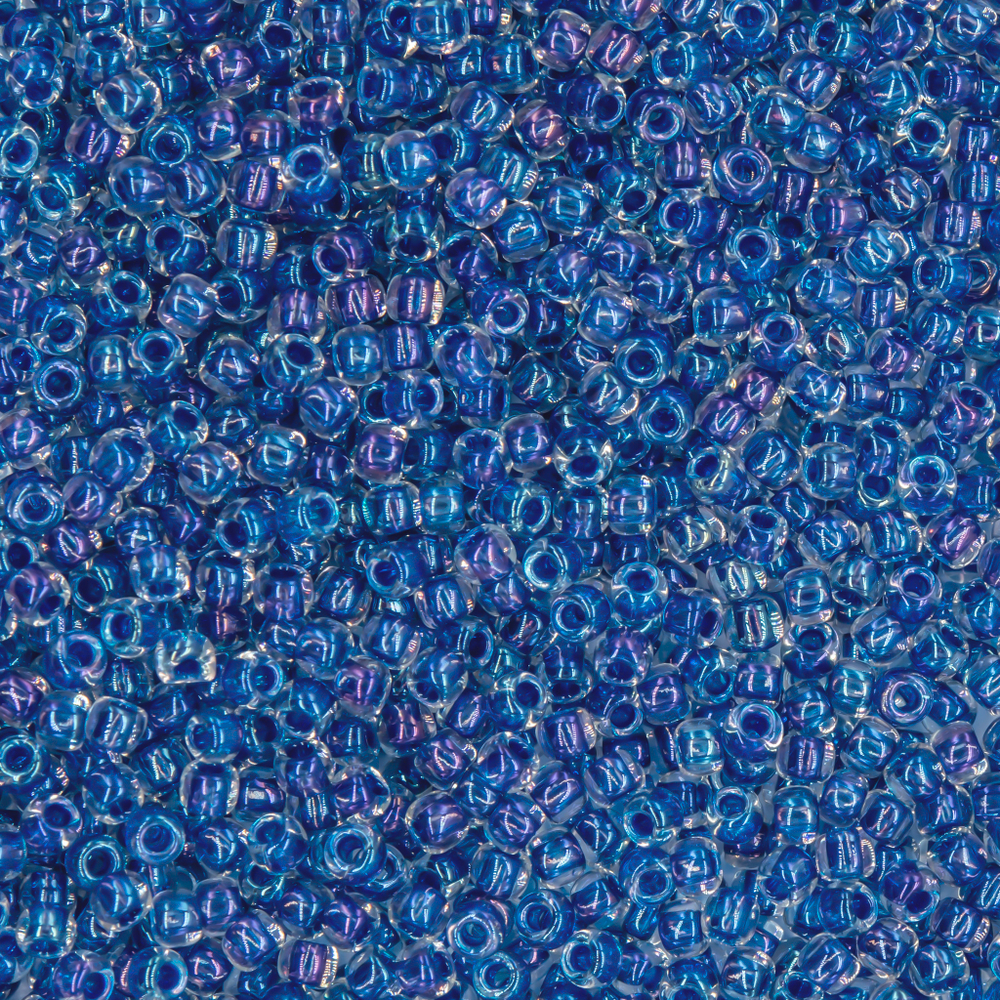 Японский бисер TOHO Round 11/0 (№189), окрашенный изнутри прозрачный