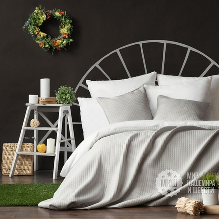 Покрывало пледового типа КУББ (арт. BL02-281-03) - 230х250 см. - серое