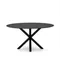 Круглый стол Argo с черным стеклом и черными стальными ножками Ø 150 см