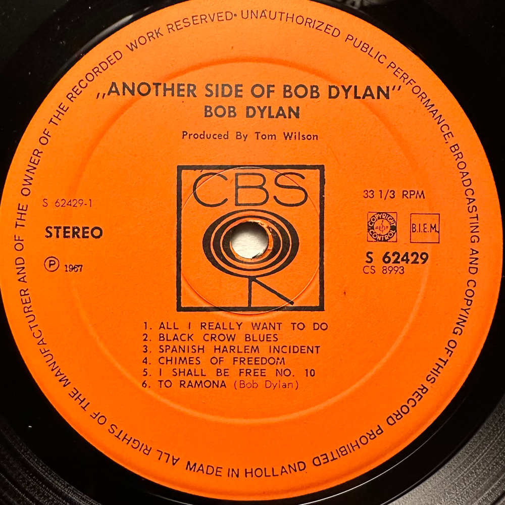 Bob Dylan - Another Side Of Bob Dylan (Голландия 1967г.)