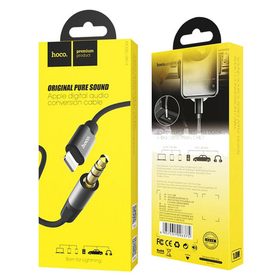 Кабель AUX [3.5 mm - Lightning] Hoco UPA-13 Черный