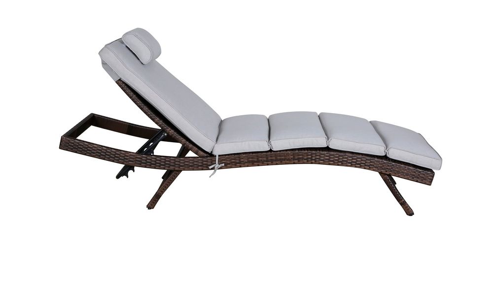 "Лиссабон" шезлонг из искусственного ротанга, цвет коричневый